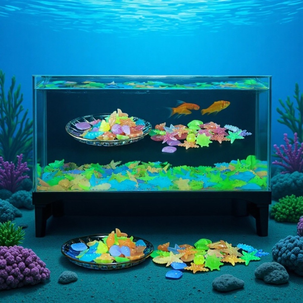 Glowing Luminous Ocean Stones  - Aquarium Fish Photography review and price